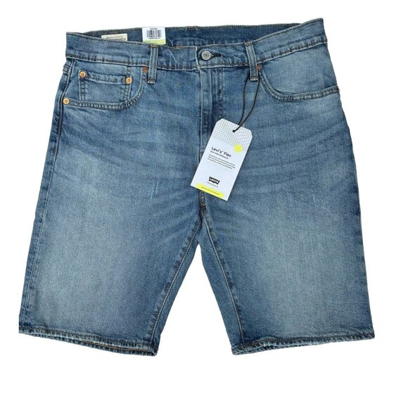 Levis 412 Mens Slim Fit Stretch Shorts Size 33x11 Blue Medium Wash. New. - Picture 1 of 13